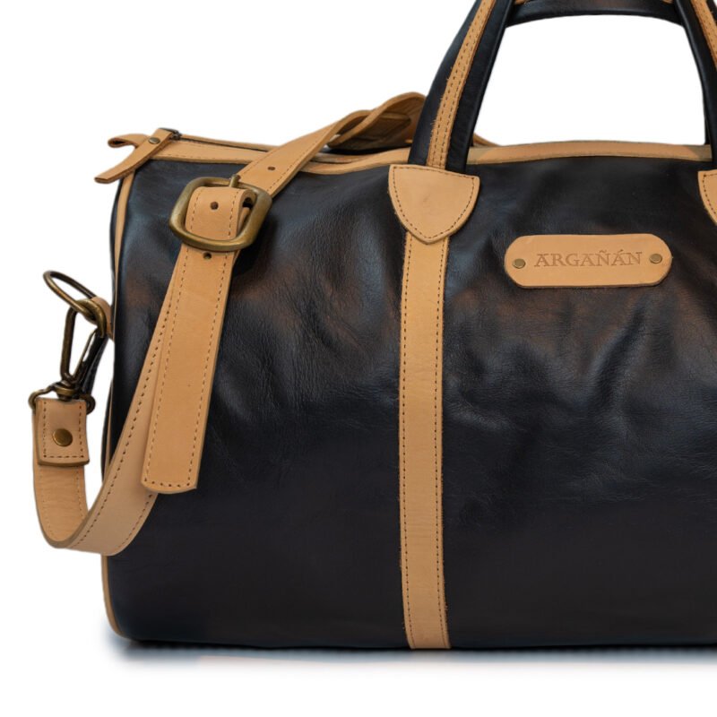 Bolso Volterra (Negro / Negro y Camel) - Negro con Camel