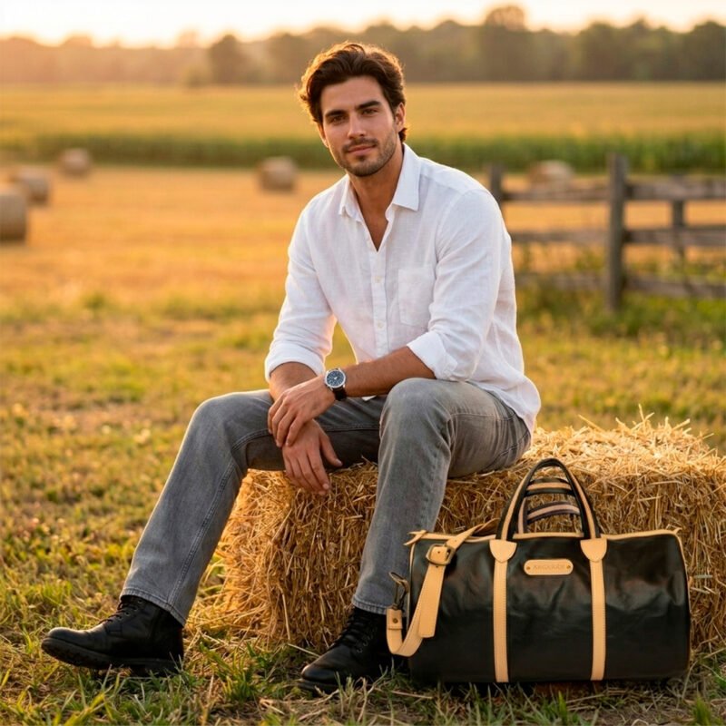 Bolso Volterra (Negro / Negro y Camel) - Negro con Camel